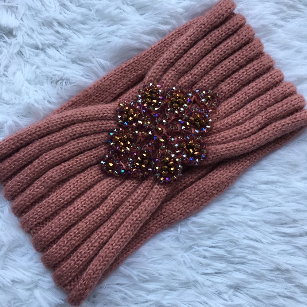 Ribbed Knit Ear Muff Hat Head Wrap Warm Jewels